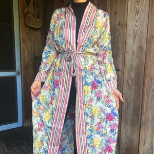 Floral Maxi Length Duster Kimono